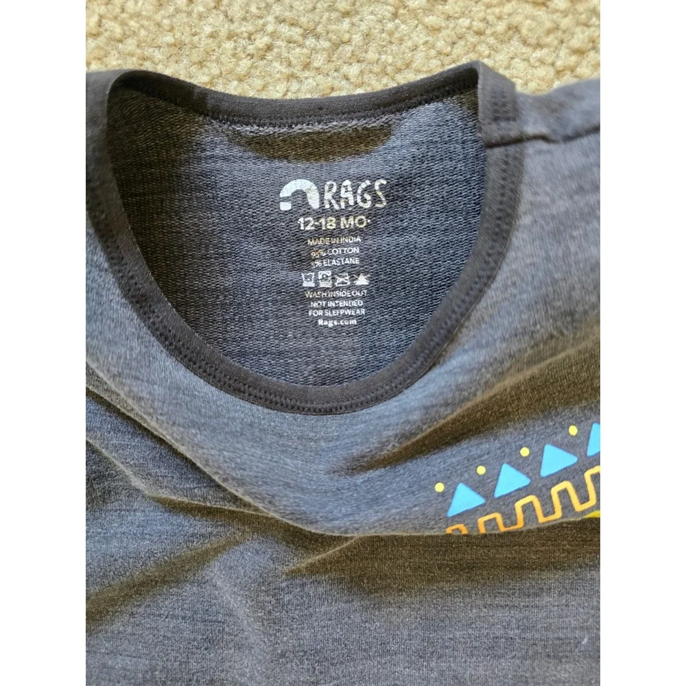 Rags Baby Romper Jumpsuit One Piece Grey Brown Size 12-18‎ Months
